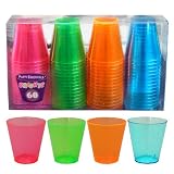 60 Assorted Colour Neon Shot Glasses