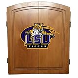 NCAA - Oak Finish Dart Board Cabinet School: LSU