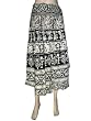 Bollywood Indian Womens Skirts Black and White Tribal Print Cotton Circular Tie Long Skirt