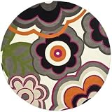 Safavieh Soho Collection SOH752A Handmade Multicolor New Zealand Wool Round Area Rug, 6-Feet