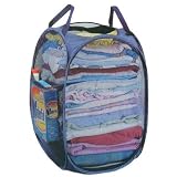 Mesh Folding Hamper in Blue