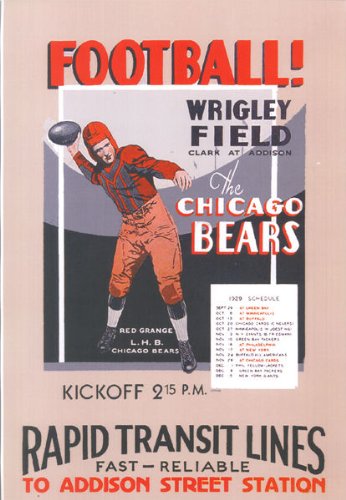 Chicago Bears 1929 Football Schedule Poster