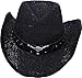 D Diana Dickson Classic Western Structured Curved Brim Straw Cowboy Hat,Black