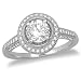 14k White Gold Round Diamond Engagement Ring w/ Pave Diamonds (.96 ct center, 1.46 cttw, G-H Color, I1 Clarity)