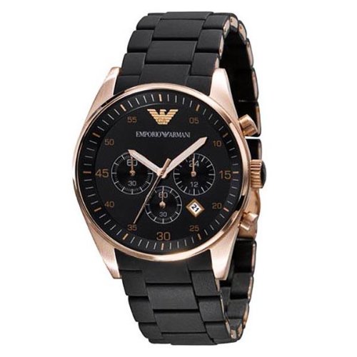 Armani Chronograph Bracelet Black Dial Mens Watch - AR5905