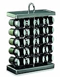 Olde Thompson 25-680 20-Jar Stainless-Steel Spice Rack with Spices