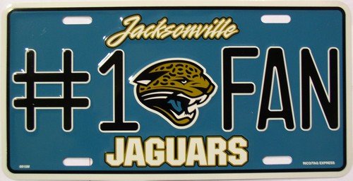 LP - 706 Jacksonville Jaguars No.1 Fan License Plate - 0910M