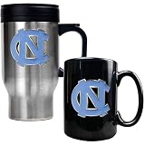 Great American Products UNC Tar Heels Stainless Steel Travel Mug & Ceramic Mug Set