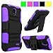 Cellularvilla Lg Lucid 3 VS876 Purple Black Prime Series Hard Soft Dual Layer Holster Case KickStand with Locking Belt Swivel Clip Cover Protector