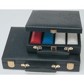 300 Poker Chips and 2 Decks of Cards in Black Textured Vinyl Carrying Case