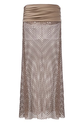 Finejo Women Mesh Crochet Bikini Swimwear Cover Up Beachwear Skirt Dress Swimsuit