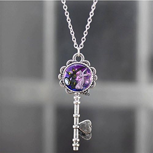 Espeon and Umbreon Pokeball Key Necklace // 1 in Round Pokemon Eeveelution Jolteon Flareon Vaporeon Umbreon Leafeon Sylveon Gift Idea Gamer Gear-a5