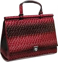 Burgundy Alligator Clutch Day Bag
