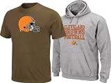 Cleveland Browns Brown T-Shirt and Steel Hooded Sweatshirt Combo Pack