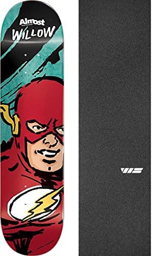 Almost Skateboards Christoph "Willow" Wildgrube Sketchy The Flash Resin-7 Skateboard Deck - 7.75" x 31.1" with Jessup Die-Cut Grip Tape - Bundle of 2 items