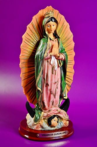 Virgin Mary Our Lady of Guadalupe Handmade Statue 8" Polyresin Figurine Virgen Maria