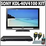 Sony Bravia V-Series KDL-40V4100 40-inch 1080P LCD HDTV + Sony DVD Player w/ Accessory Kit