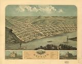 Bird's eye view of the city of Redwing, Coodhue [sic] Co., Minnesota 1868. Drawn by A. Ruger., large historic panoramic map reprint 45x36