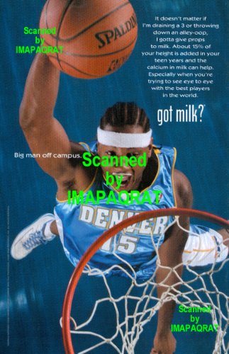 Got Milk? Carmelo Anthony: Denver Nuggets NBA: Great Original Photo Print Ad