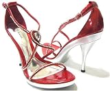 Exotic Metallic Red Sexy Rhinestone Sandals