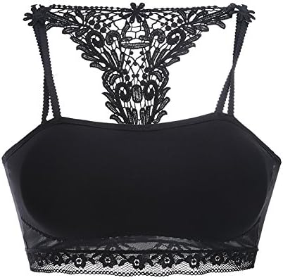 FeelingAngel Womens One Size Comfortable Crop Bandeau Bra Top (one size, Black)