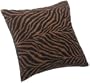 Brentwood Knife Edge Chenille Animal 18-Inch Tapestry Pillow, Zebra Black/Brown