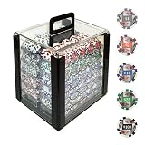 Poker Chip Set with Acrylic Carrier and Trays: 1,000 Chips