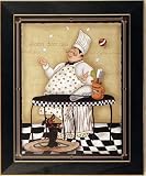 FAT CHEF 4 Bakery Juggling Whimsical Kitchen Art Print