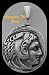 Alexander the Great, King of Maccdonia, Silver Plated Pendant (Implanted Bail)