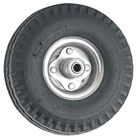 Waxman 4131055 10-Inch Pneumatic Wheel, Black Tire and Chrome Rim