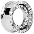 1" Stainless Steel Clear CZ Double Row Screw Fit Tunnel
