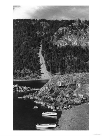 Lummi Island, WA - Lummi Rocks View with Row Boats
