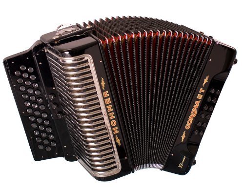 NEW HOHNER ACORDEON GERMAN CORONA II XTREME TEX MEX 3 SWITCH BLACK EAD ACCORDION