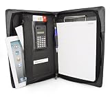 Produkt-Bild: Mappe, Business Tasche, Uni, Schule, Beruf, Dokumenten Tasche, Leder Aktentasche mit Klemmbrett und Taschenrechner, leather case, briefcase, dispatch case, Aktenmappe, Laptoptasche mit Haltegriffen, Marke Incutex