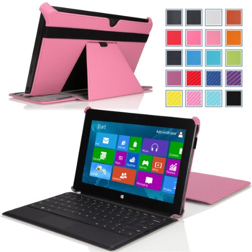 MoKo Slim-fit Cover Case for Microsoft Surface RT / Surface 2 10.6" Inch Windows 8 Tablet (fits with or without Type / Touch Keyboard Cover), PINK