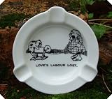 Review Staffordshire  / c1940s Comic Risque Hand Painted Ashtray Loves Labour