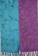 Batik Scarves - Floral Designs on Aqua and Lilac