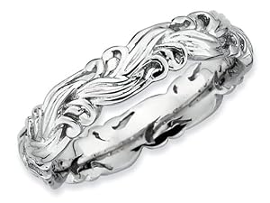 Stackable Expressions Sterling Silver Polished Stackable Ring Size 8