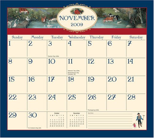 Linda Nelson Stocks Folk Art: 2009 Wall Calendar under Schools, Periods & Styles in The Books Store