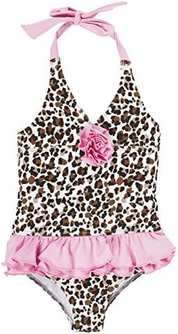 Pink Platinum Baby Girls' One Piece Animal Print, Brown, 18 Months