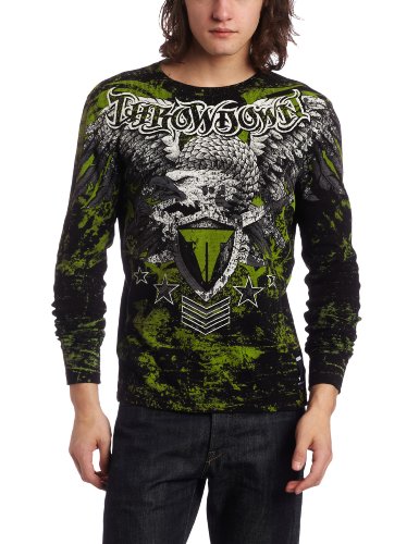 Throwdown by Affliction Mens Force Thermal Tee, Black, XX-Large