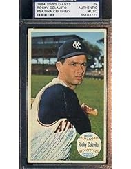 Collectibles: Rocky Colavito Signed Certified 1964 Topps Giants Autograph Authentic - PSA/DNA Certified - MLB Slabbed Autographed Cards - Sports Memorabilia