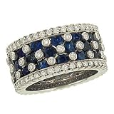 Blue Sapphire(4.35ct) Eternity Band w/Diamonds(1.79ct)