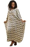 IMAGE OF Shimmering Spherical Design V-neck Polyester Caftan Kaftan
