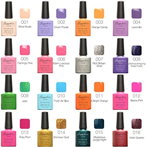 Choose 5 Bottle of Sapphire Nail Gel Newest 80 Fashion UV Gel Polish 7.3 ML Soak Off Nail Gel Polish ($7.99 / Bottle)