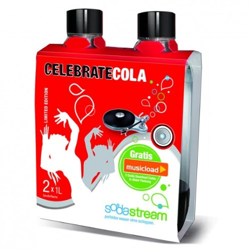 SodaStream 1042274490 Celebrate Cola Pet-Duopack 2 x 1 Liter, schwarz