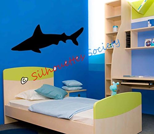 Sea Ocean Great White Shark Boy Kid Mural Wall Art Decor Vinyl Decal Sticker Kid Room Decor 60"W x 22"H by Silhouettes Society