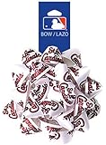 Berwick MLB St. Louis Cardinals 4.5" Peel and Stick Printed Splendorette Bow, Red Text on White Ribbon