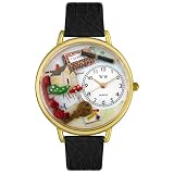 Whimsical Watches Unisex Realtor Black Leather Watch #G0610006
