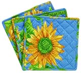 April Cornell Potholders Set of 3 - Leslie Blue